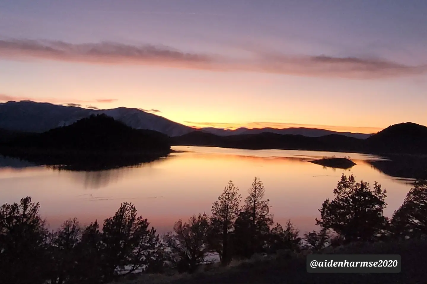 Sun Set Over Lake: